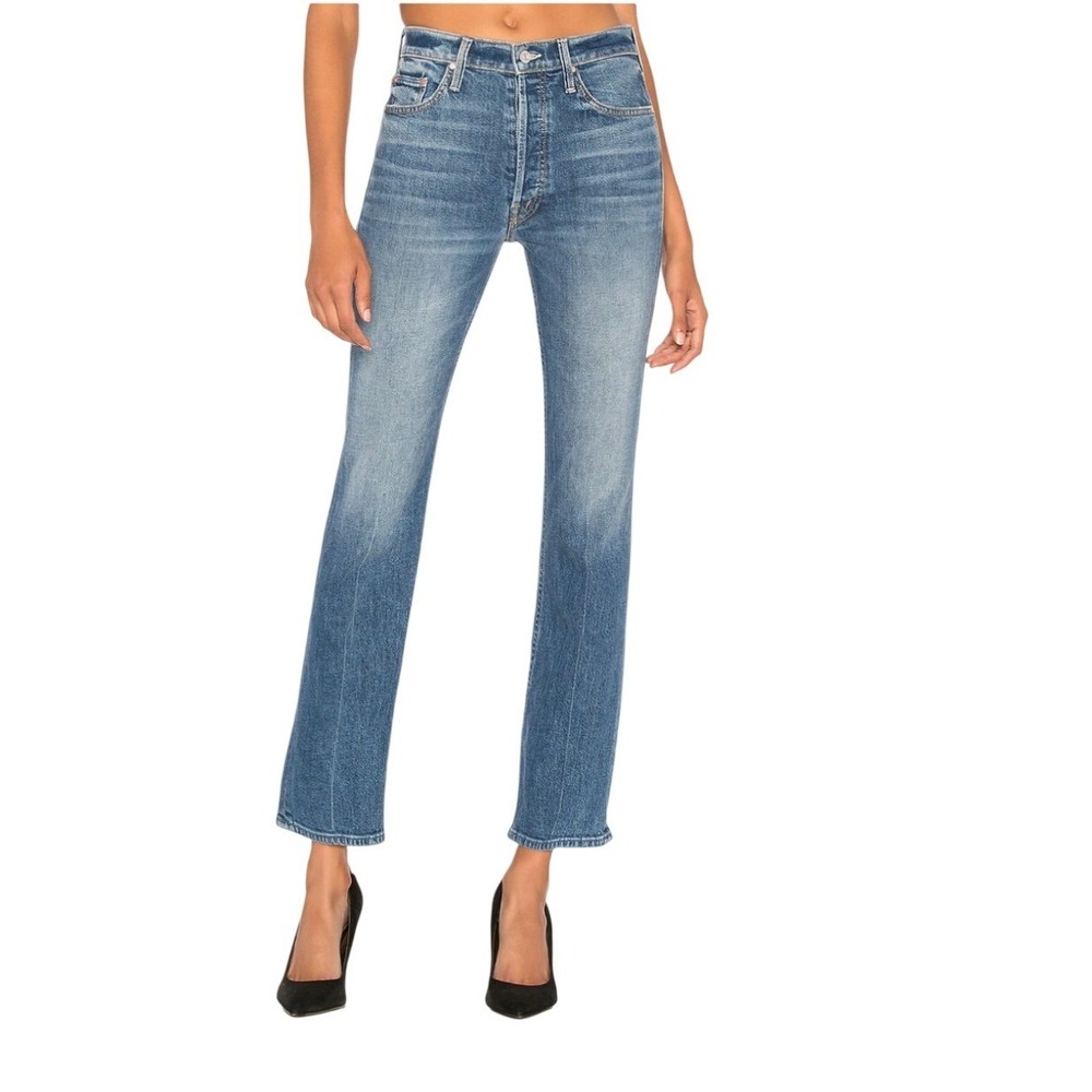 Mother Denim The Tripper Be Careful What You Pray For Blue Straight Jeans  Sz 32